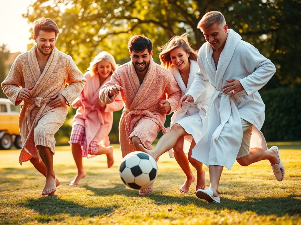 playing-football-on-bath-robes – Archimedes Banya